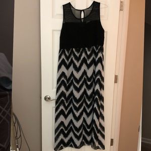 Black chevron maxi dress